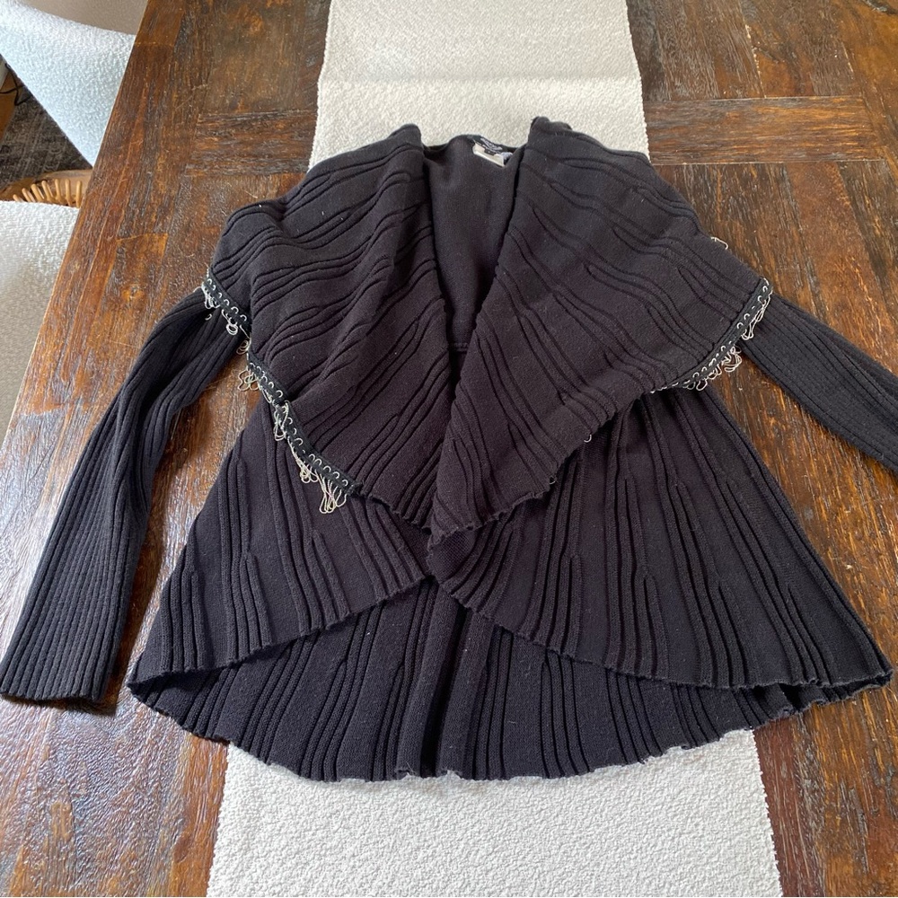Vtg ‘Angel’ by Sabri Ozel Sweater/ Cardigan Women’s S, silver chain